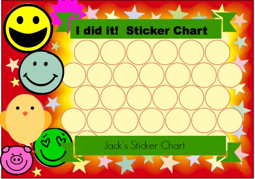 Cute Sticker Chart